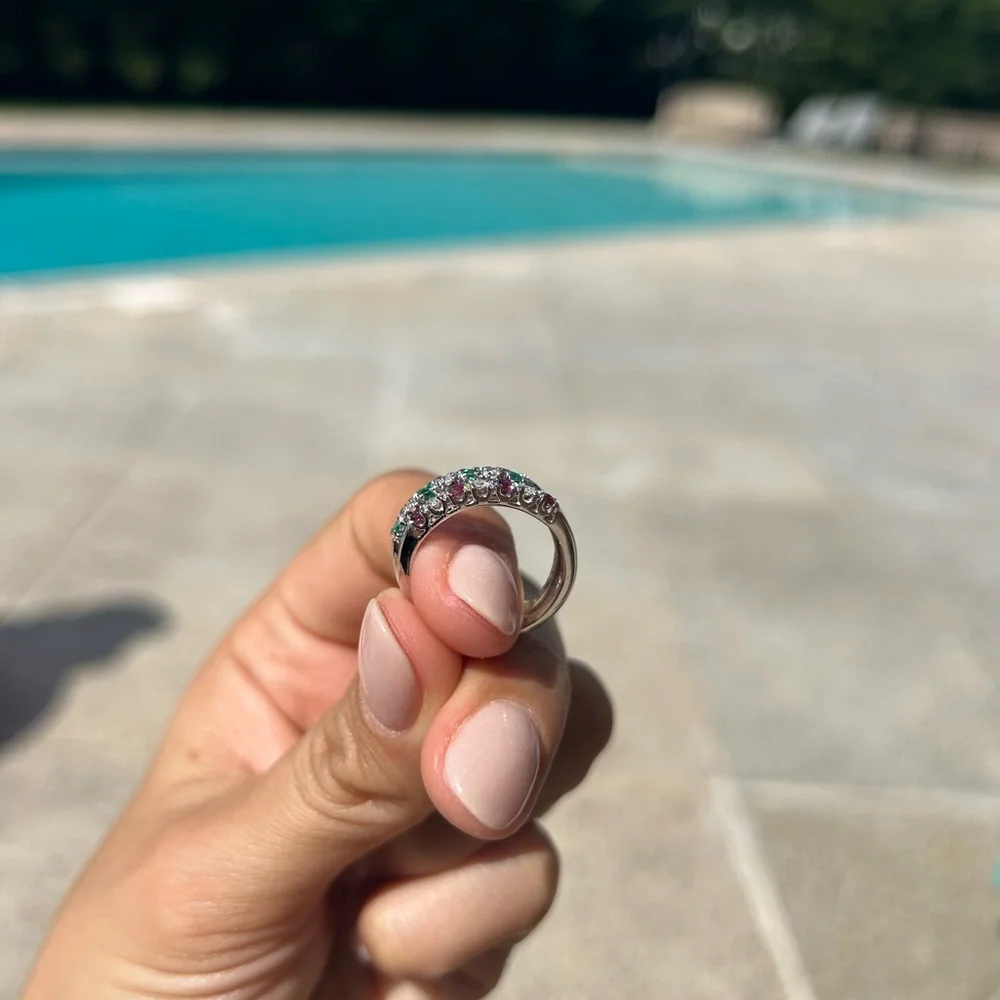 Stackable emerald and ruby ring - Picture 5 of 6